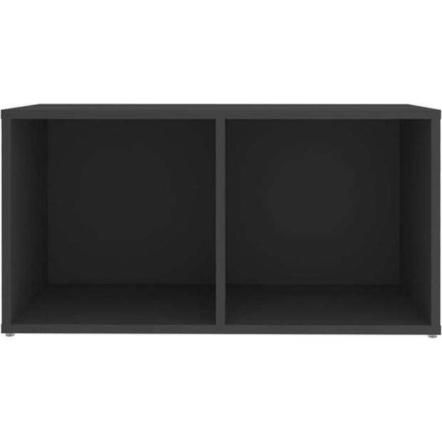 The Living Store Televisiekast - Klassiek en praktisch - Grijs - Spaanplaat - 72 x 35 x 36.5 cm - Met 2 vakken