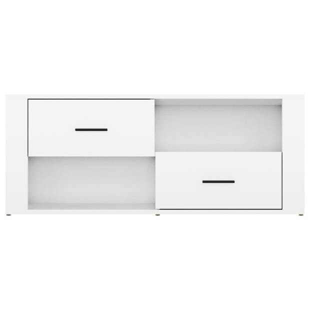 The Living Store TV-kast Classic - Tv-meubel - 100x35x40 cm - Hoogglans wit