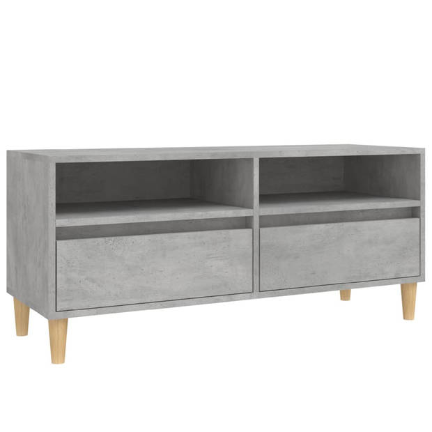 The Living Store TV-kast - Klassiek - 100 x 34.5 x 44.5 cm - Betongrijs