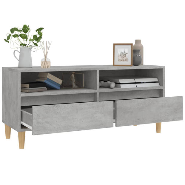 The Living Store TV-kast - Klassiek - 100 x 34.5 x 44.5 cm - Betongrijs