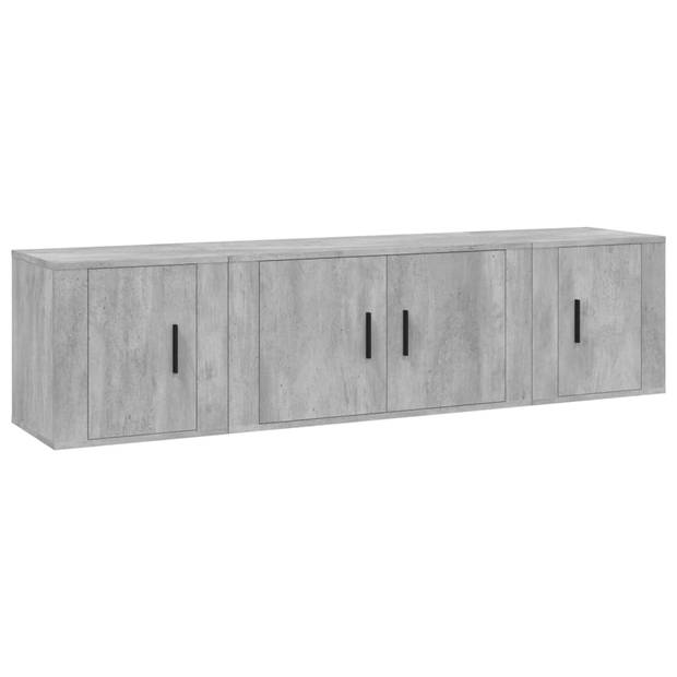 The Living Store Tv-meubelset Betongrijs - 80x34.5x40cm - 2x40x34.5x40cm