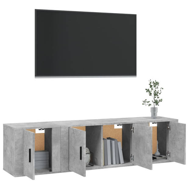 The Living Store Tv-meubelset Betongrijs - 80x34.5x40cm - 2x40x34.5x40cm