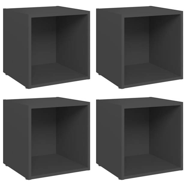 The Living Store tv-meubelset - staand - grijs - 37 x 35 x 37 cm - stabiel en duurzaam