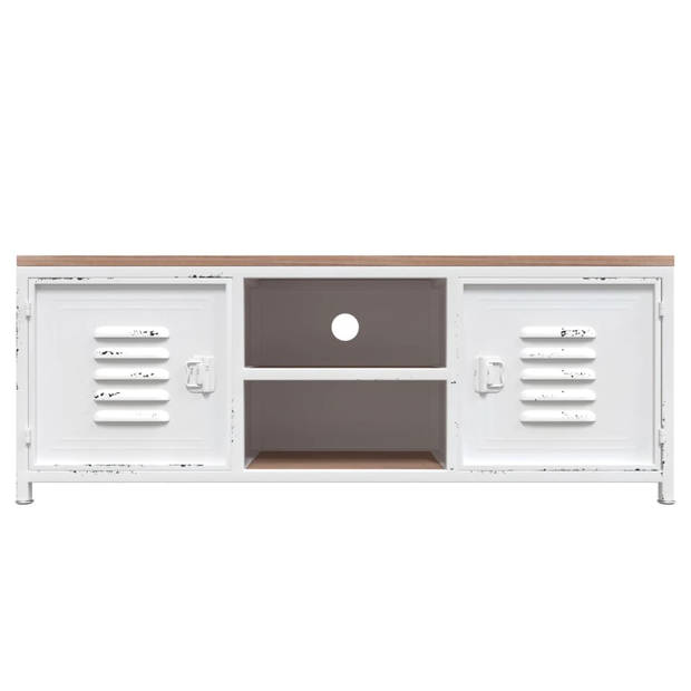 The Living Store TV-meubel Vurenhout - 110x30x40 cm - Wit