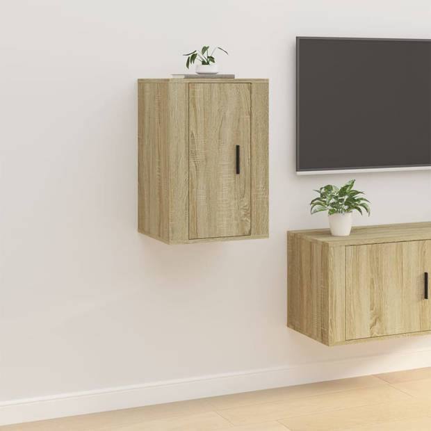 The Living Store TV-wandmeubel - - TV-kasten - 40 x 34.5 x 60 cm - Sonoma eiken