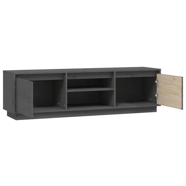 The Living Store Tv-kast - Grenenhout - 140 x 35 x 40 cm - Grijs