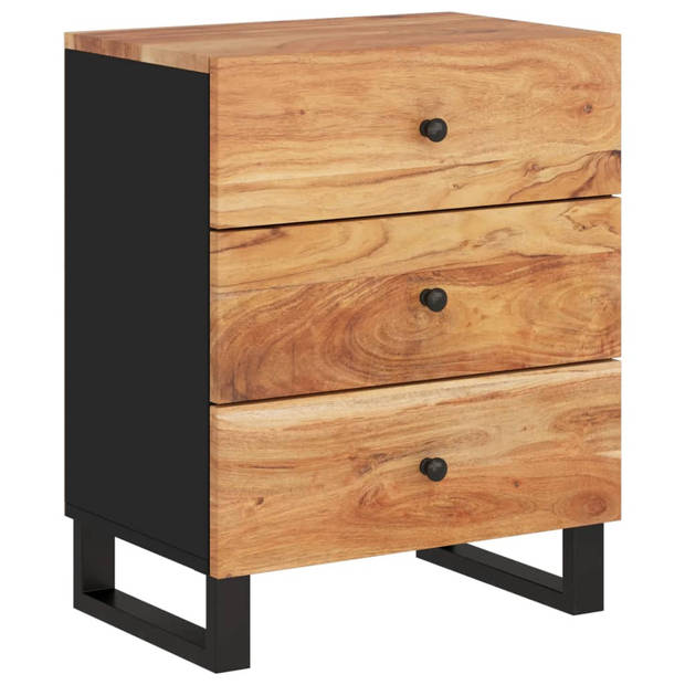 vidaXL Nachtkastje 50x33x62 cm massief acaciahout en bewerkt hout