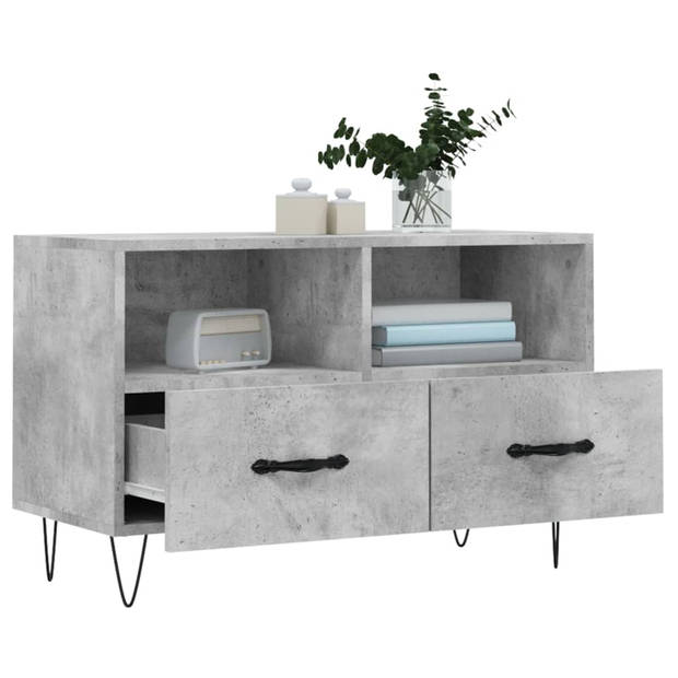 The Living Store Tv-meubel - Betongrijs - 80 x 36 x 50 cm - Stevig materiaal