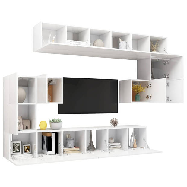 The Living Store Televisiemeubelset Hangend - Spaanplaat - 10-delige set - 8x 60x30x30cm - 2x 30.5x30x30cm
