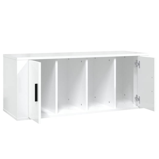 The Living Store TV-meubel - Hoogglans wit - 100 x 35 x 40 cm - Stevig en praktisch