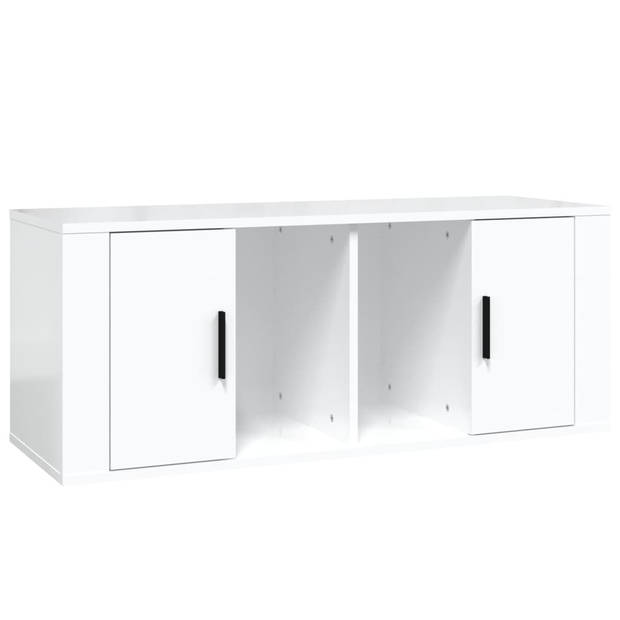 The Living Store TV-meubel - Hoogglans wit - 100 x 35 x 40 cm - Stevig en praktisch