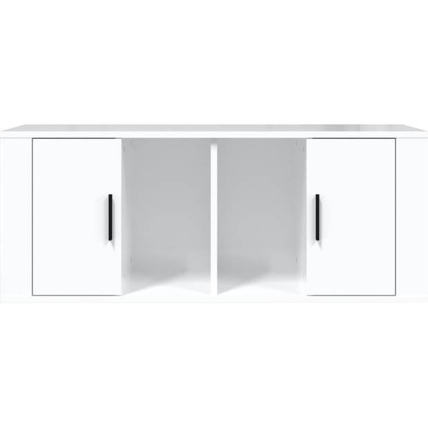 The Living Store TV-meubel - Hoogglans wit - 100 x 35 x 40 cm - Stevig en praktisch