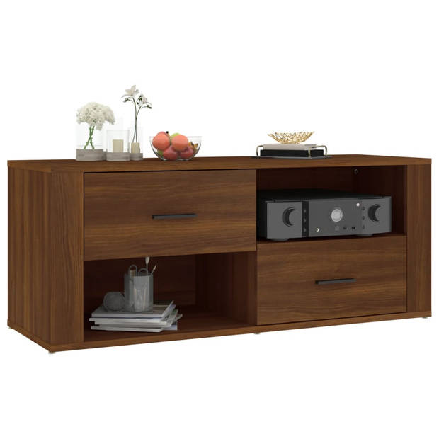 The Living Store Klassieke Tv-kast - 100x35x40 cm - Bruineiken