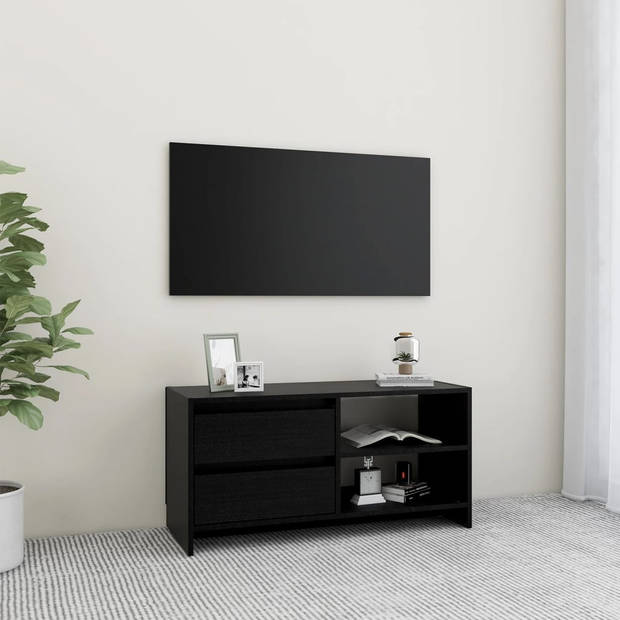 The Living Store TV-meubel - Hout - 80 x 31 x 39 cm - Zwart