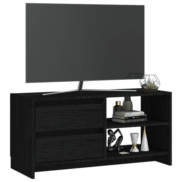 The Living Store TV-meubel - Hout - 80 x 31 x 39 cm - Zwart