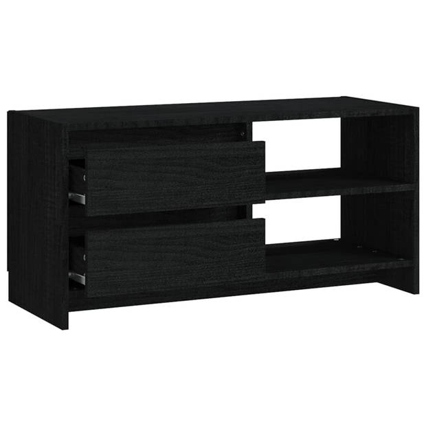 The Living Store TV-meubel - Hout - 80 x 31 x 39 cm - Zwart