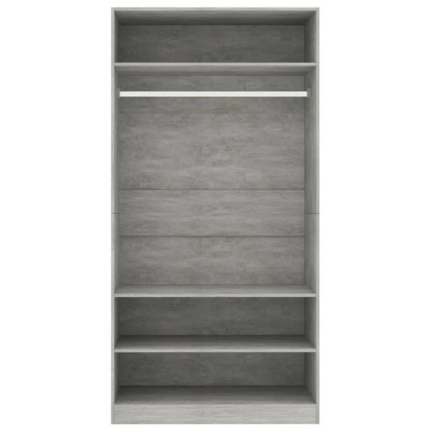 The Living Store Kledingkast Compact - 100x50x200 cm - Bewerkt hout