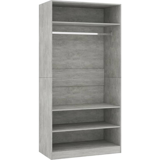 The Living Store Kledingkast Compact - 100x50x200 cm - Bewerkt hout