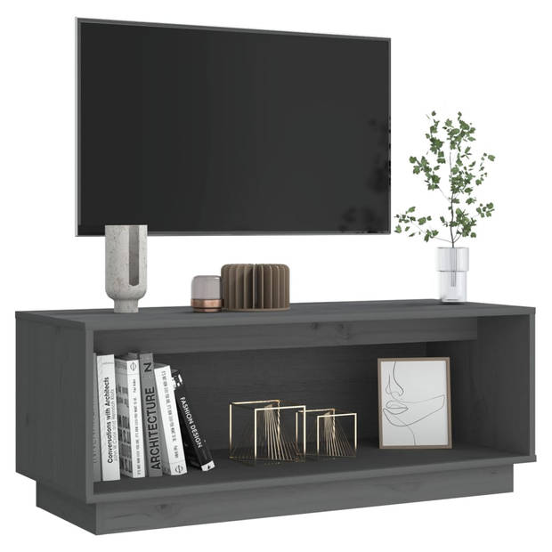 The Living Store Zwevende TV-meubel - TV-meubels - Afmetingen- 90 x 35 x 35 cm - Grijs