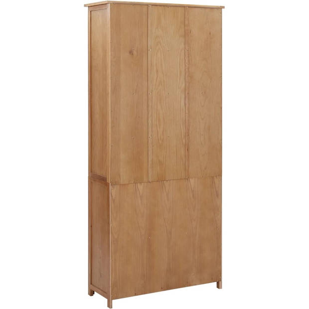 The Living Store Vintage Boekenkast - 90 x 35 x 200 cm - Massief eikenhout en MDF