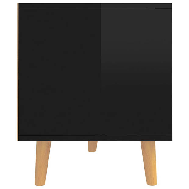 The Living Store Tv-meubel Stereokast - Hoogglans Zwart - 90x40x48.5 cm - Stevig - Stabiel