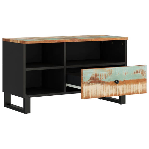 The Living Store TV-meubel Recycled Hout - 80x33x46 cm - Opbergruimte - Uitstal Functie