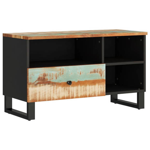 The Living Store TV-meubel Recycled Hout - 80x33x46 cm - Opbergruimte - Uitstal Functie