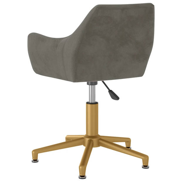 The Living Store Draaibare Eetkamerstoelen - Donkergrijs Fluweel - 52 x 63 cm - Inclusief 2 Stoelen - Gasveermechanisme