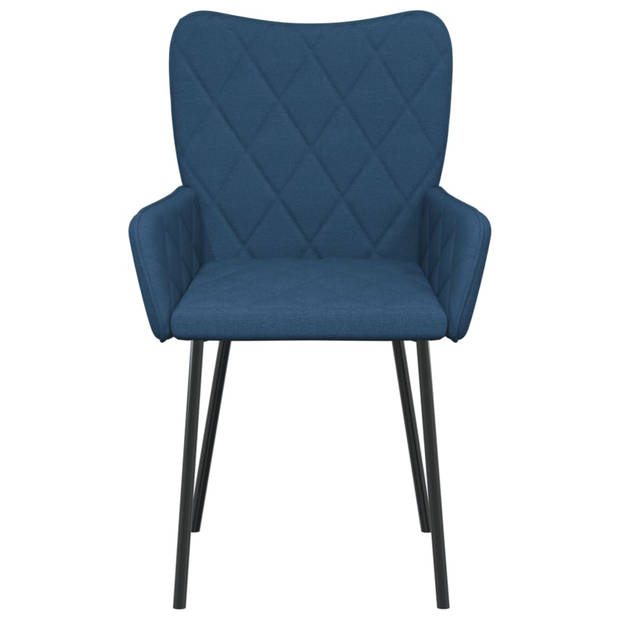 vidaXL Eetkamerstoelen 2 st stof blauw