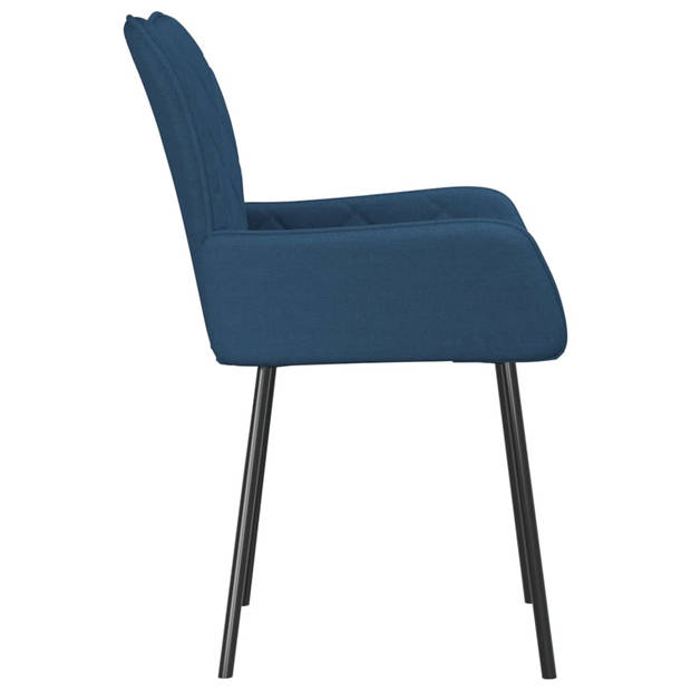 vidaXL Eetkamerstoelen 2 st stof blauw