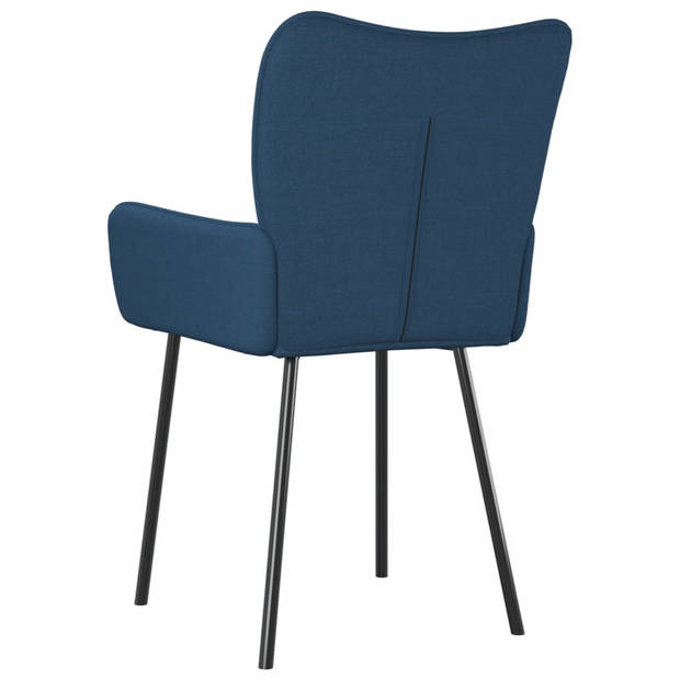 vidaXL Eetkamerstoelen 2 st stof blauw