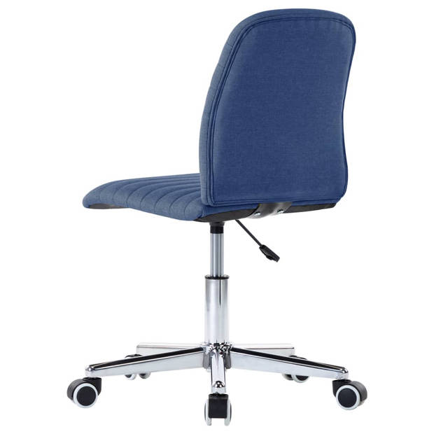 The Living Store Verstelbare Eetkamerstoelen - Set van 4 - Blauw - Stof - 56 x 43 x 84-94 cm