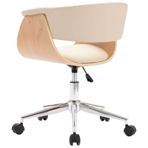 The Living Store Draaibare Eetkamerstoelen - Set van 4 - Crème - 59.5 x 58 x (66-74) cm - Kunstleer