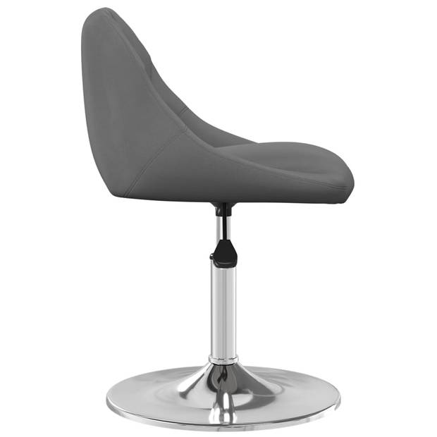 The Living Store Draaibare Eetkamerstoelen - Donkergrijs Fluweel - 46 x 44 x (62.5-77.5) cm - Gasveermechanisme