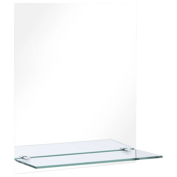 The Living Store Wandspiegel Modern - Badkamermeubel - Gehard glas - 20x40cm - Met schap