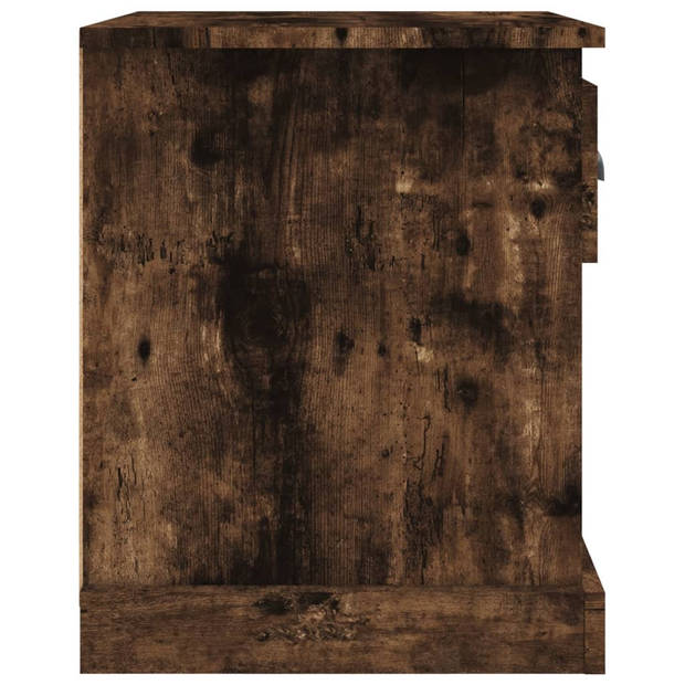 vidaXL Nachtkastjes 2 st 39x39x47,5 cm bewerkt hout gerookt eikenkleur