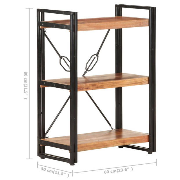 The Living Store Boekenkast - 3-Laags Hout - 60x30x80 cm - Industriële Stijl