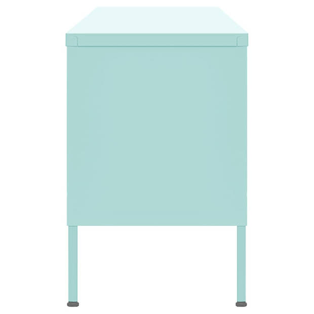 The Living Store TV-meubel - Stalen constructie - Mint - 105x35x50 cm - 2 gaasdeuren