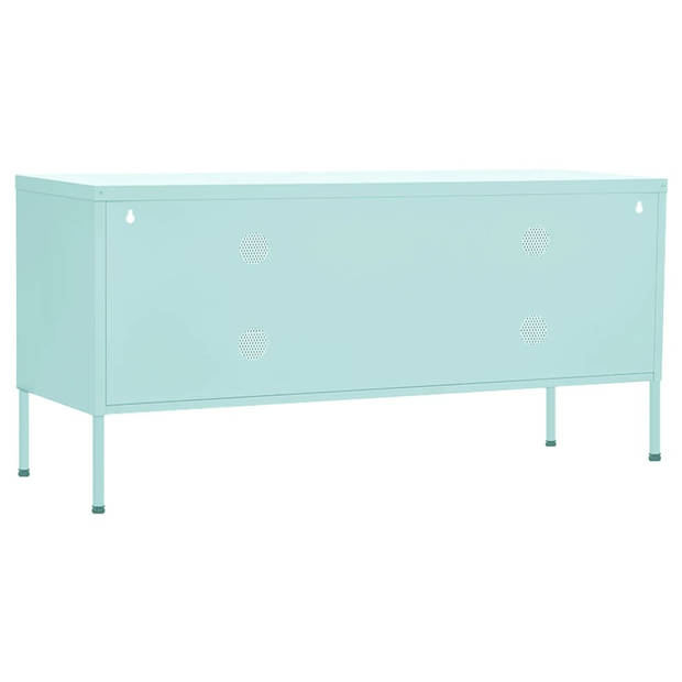 The Living Store TV-meubel - Stalen constructie - Mint - 105x35x50 cm - 2 gaasdeuren