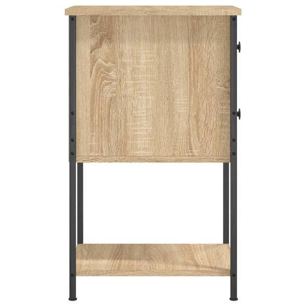 vidaXL Nachtkastjes 2 st 32x42x70 cm bewerkt hout sonoma eikenkleurig