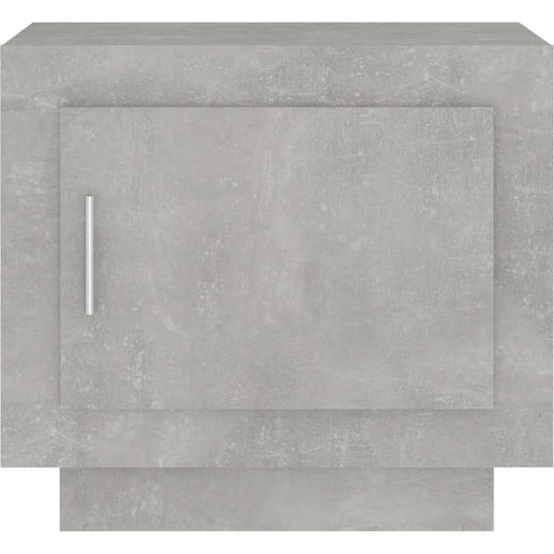 The Living Store Salontafel Betongrijs 51x50x45 cm - Stevig bewerkt hout frame - 1 deur - Voldoende opbergruimte