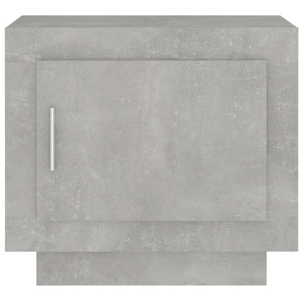 The Living Store Salontafel Betongrijs 51x50x45 cm - Stevig bewerkt hout frame - 1 deur - Voldoende opbergruimte