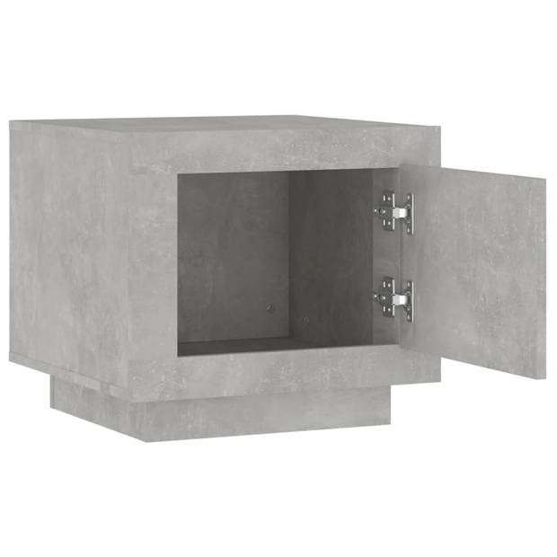 The Living Store Salontafel Betongrijs 51x50x45 cm - Stevig bewerkt hout frame - 1 deur - Voldoende opbergruimte