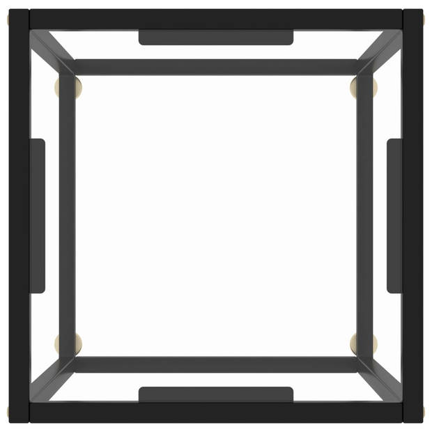 vidaXL Salontafel met gehard glas 40x40x50 cm zwart