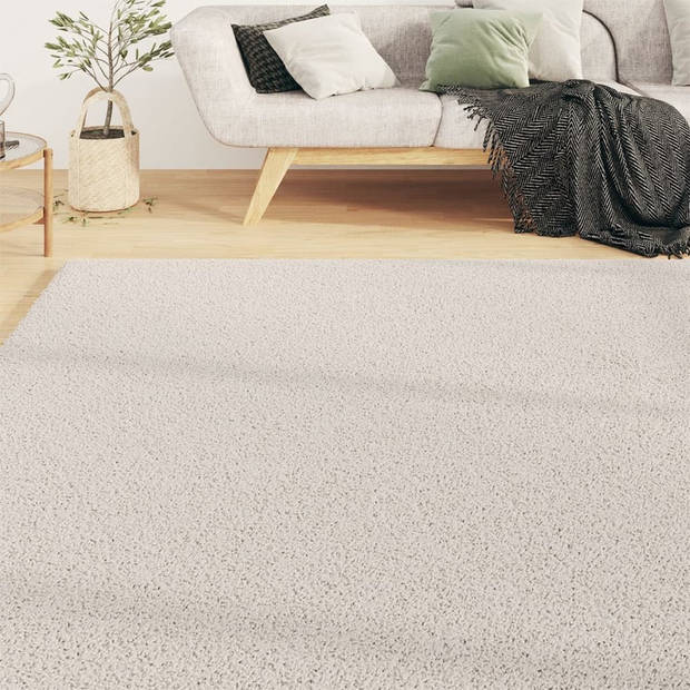 The Living Store Shaggy Vloerkleed - 80 x 150 cm - Crème - 100% PP