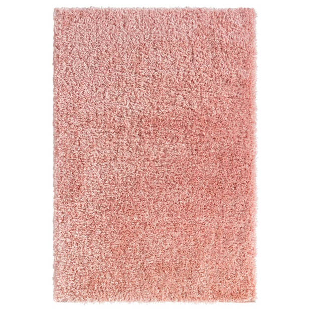 The Living Store Shaggy Tapijt - Roze - 160 x 230 cm - 50 mm poolhoogte - Polyester