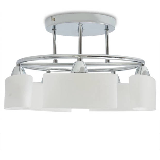 The Living Store Plafondlamp - 5 Glazen Kappen - 42.5 x 25 cm - E14 Fitting