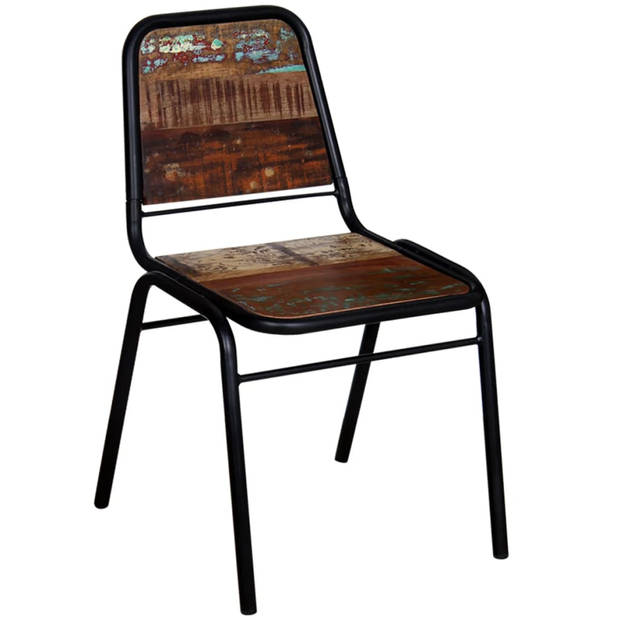 vidaXL Eetkamerstoelen 6 st massief gerecycled hout