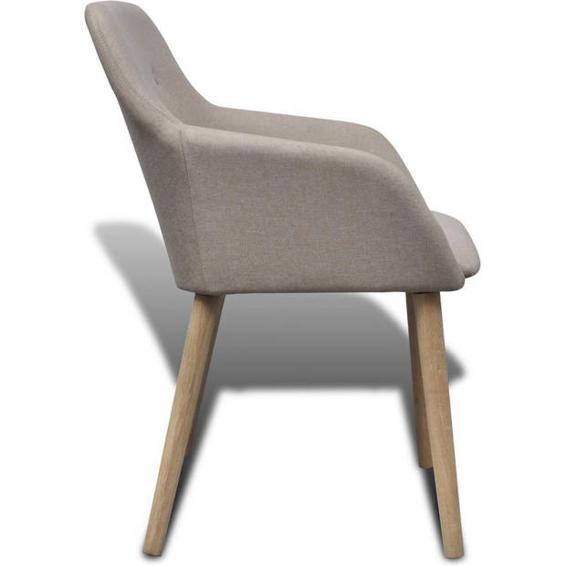 The Living Store Eetkamerstoelen - Stof 4x - Beige - 52x57x76.5cm