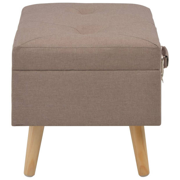 The Living Store Kruk - Opbergvak - 40 x 33 x 33 cm - Polyester/Massief hout